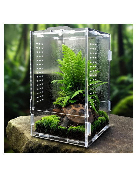 Terrario Acrílico para Reptiles GTSEEMUU 11x12x20 cm