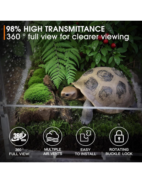 Terrario Acrílico para Reptiles GTSEEMUU 11x12x20 cm