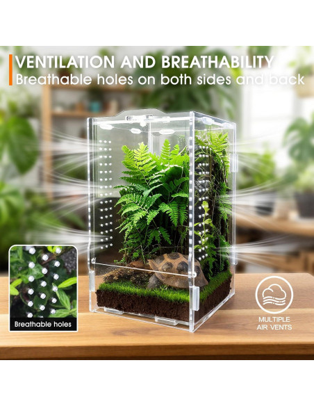 Terrario Acrílico para Reptiles GTSEEMUU 11x12x20 cm