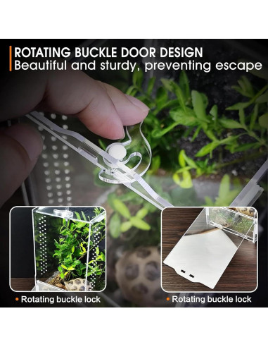 Terrario Acrílico para Reptiles GTSEEMUU 11x12x20 cm