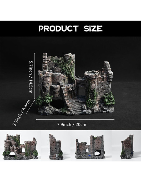 Decoración de Acuario Castillo PTFJZ 20.1x8.4x14.5cm