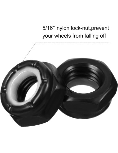 Kit de Hardware para Skateboard Hotop 56 Piezas - Espaciadores, Tuercas y Anillos