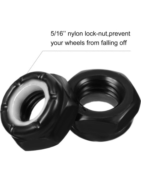 Kit de Hardware para Skateboard Hotop 56 Piezas - Espaciadores, Tuercas y Anillos