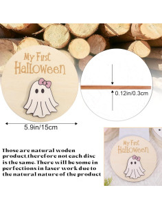 Cartel de Primer Halloween Bebé Agvgaza - Decoración Fotográfica 15 cm 2