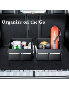 Organizador de Maletero ULPOCMU de Cuero PU 22.7L Compacto 2