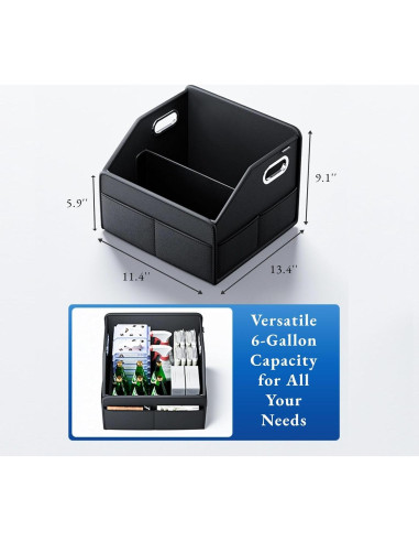Organizador de Maletero ULPOCMU de Cuero PU 22.7L Compacto