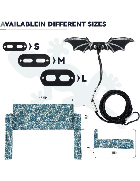 Transportador y Arnés Ajustable para Dragón Barbudo - 39x17cm