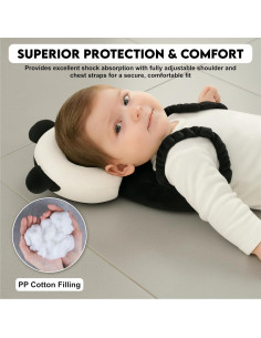 Mochila Protectora de Cabeza LaSognna Panda para Bebés 2