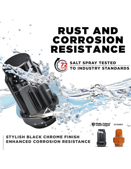 Tuercas de Rueda Caballero Blanco 3807BK-20AM Cromo Negro M12x1.50