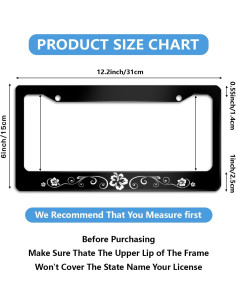 Marco de Placa de Licencia NEWCOCO Hibisco 30.9x16 cm Acero Inoxidable 2
