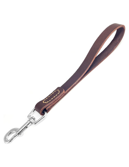Correa corta de perro HONGSAGE de cuero 30.48 cm con gancho 360