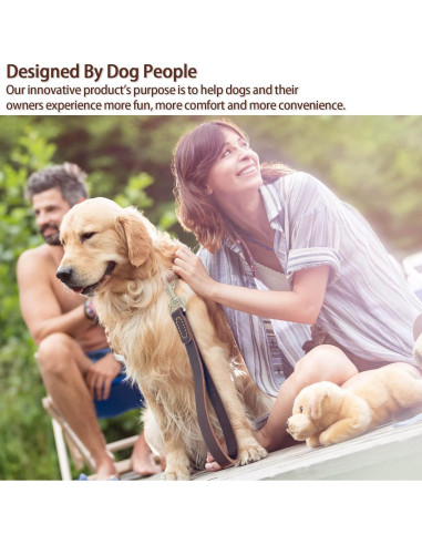 Correa corta de perro HONGSAGE de cuero 30.48 cm con gancho 360