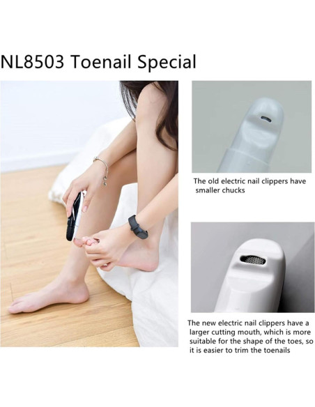 Cortauñas Eléctrico Nailove NL8503 Negro y Blanco USB