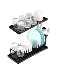 Escurridor de Utensilios Kowiofame Negro Compacto 10 Estantes