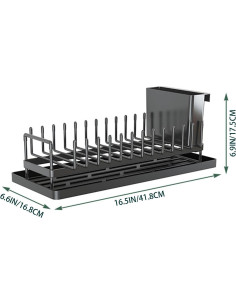 Escurridor de Utensilios Kowiofame Negro Compacto 10 Estantes 2