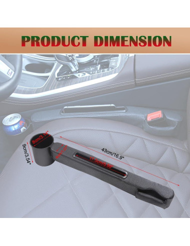 Relleno Espacio entre Asientos de Coche Durasiko FXS 2 Paquetes