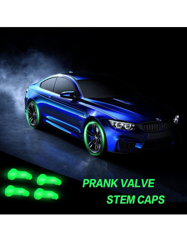 4 Tapas de Válvula Brillantes SISUJA para Neumáticos Blancas