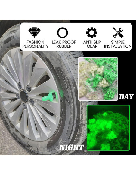4 Tapas de Válvula Brillantes SISUJA para Neumáticos Blancas
