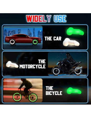 4 Tapas de Válvula Brillantes SISUJA para Neumáticos Blancas