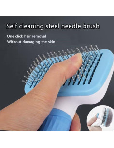 Cepillo Autolimpiante Slicker WLPHHM para Perros y Gatos Azul 2