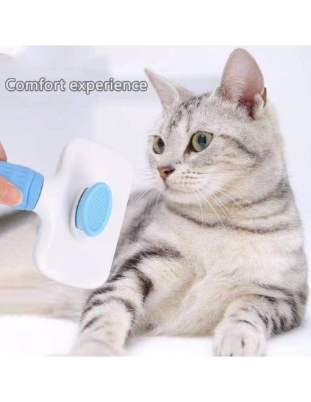 Cepillo Autolimpiante Slicker WLPHHM para Perros y Gatos Azul