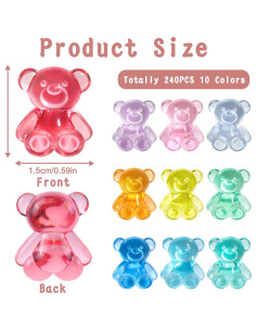 240 Mini Osos de Resina DIYDEC para Manualidades y Decoración 2