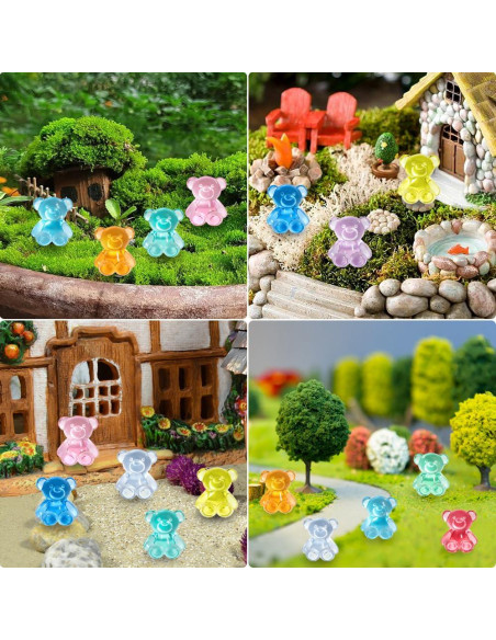 240 Mini Osos de Resina DIYDEC para Manualidades y Decoración