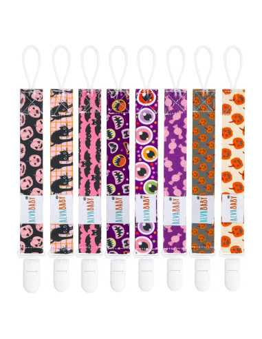 ALVABABY Clip de Chupete Halloween 8 Piezas Unisex