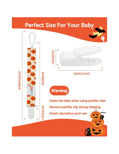 ALVABABY Clip de Chupete Halloween 8 Piezas Unisex