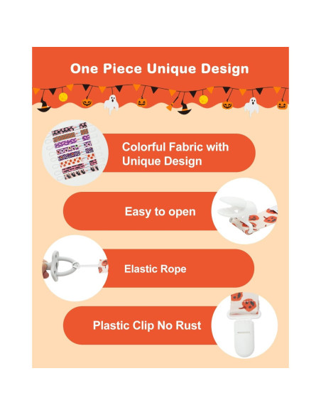 ALVABABY Clip de Chupete Halloween 8 Piezas Unisex