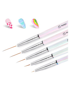 Juego de Pinceles para Arte de Uñas Beetles 5pcs Detalle