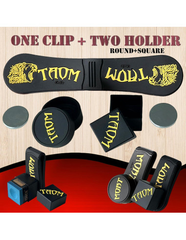 Soporte Magnético para Tiza de Billar Tai Ba Cues - Clip y 2 Soportes