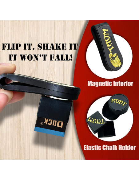 Soporte Magnético para Tiza de Billar Tai Ba Cues - Clip y 2 Soportes