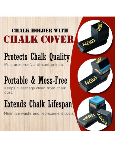 Soporte Magnético para Tiza de Billar Tai Ba Cues - Clip y 2 Soportes