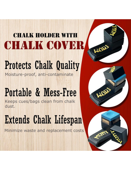 Soporte Magnético para Tiza de Billar Tai Ba Cues - Clip y 2 Soportes