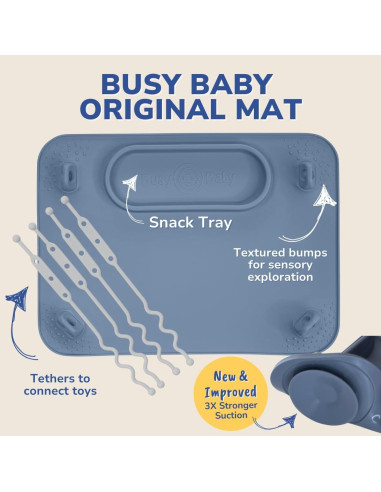 Mata de Silicona Busy Baby Beige - Ventosas Mejoradas 21.6x29.2cm