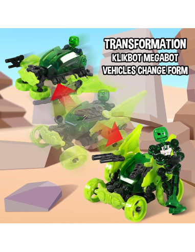 Klikbot Megabots Zing - Stop Motion Rojo, 3 Figuras y Accesorios