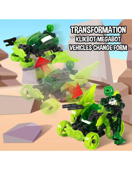 Klikbot Megabots Zing - Stop Motion Rojo, 3 Figuras y Accesorios