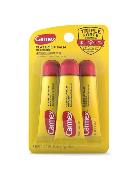 Bálsamo Labial Carmex Clásico Hidratante 3 Tubos 10g Bálsamo Labial Carmex Clásico Hidratante 3 Tubos 10g