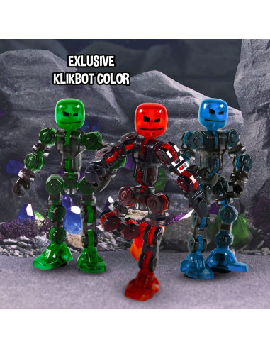 Klikbot Megabots Zing - Stop Motion Rojo, 3 Figuras y Accesorios