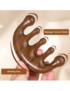 Masajeador de cuero cabelludo Doumewor de sándalo 6.35cm 2