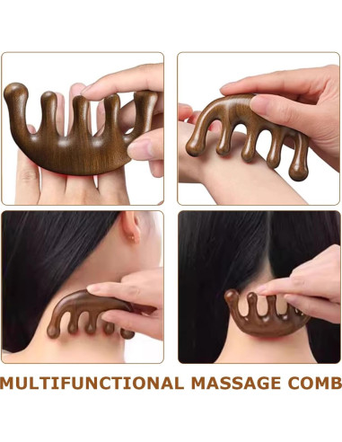 Masajeador de cuero cabelludo Doumewor de sándalo 6.35cm