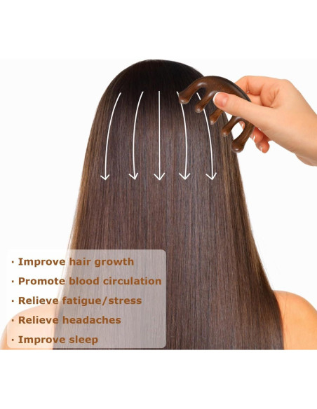 Masajeador de cuero cabelludo Doumewor de sándalo 6.35cm