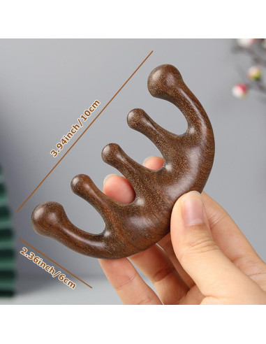 Masajeador de cuero cabelludo Doumewor de sándalo 6.35cm