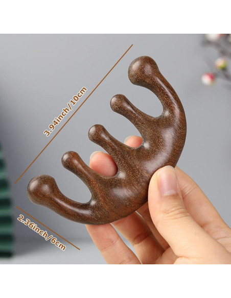 Masajeador de cuero cabelludo Doumewor de sándalo 6.35cm