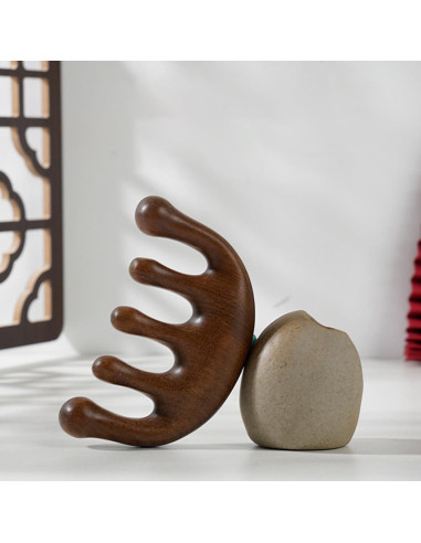 Masajeador de cuero cabelludo Doumewor de sándalo 6.35cm