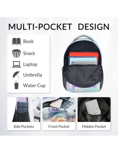 Mochila Escolar Personalizada UNIKITTY 43 cm con Almuerzo