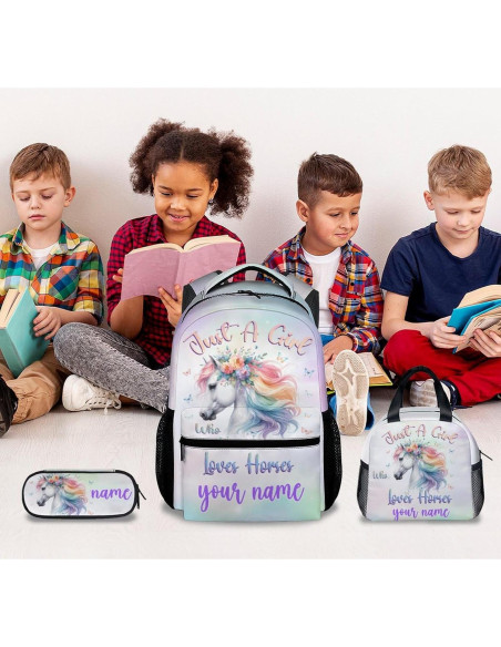 Mochila Escolar Personalizada UNIKITTY 43 cm con Almuerzo