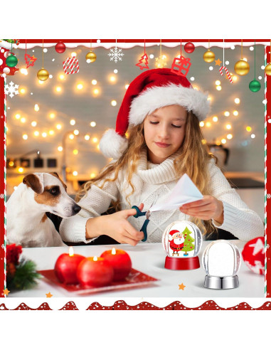 Globo de Nieve DIY Wettarn Rojo con Base para Fotos 10.8 cm