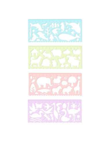 4 Reglas Multifuncionales ZQTSANKESL para Dibujo Creativo